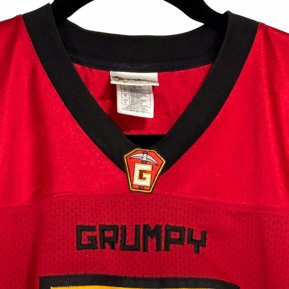 Disney World Jersey Mens Large Red Grumpy #7 In The Game Embroidered Football - Picture 5 of 15